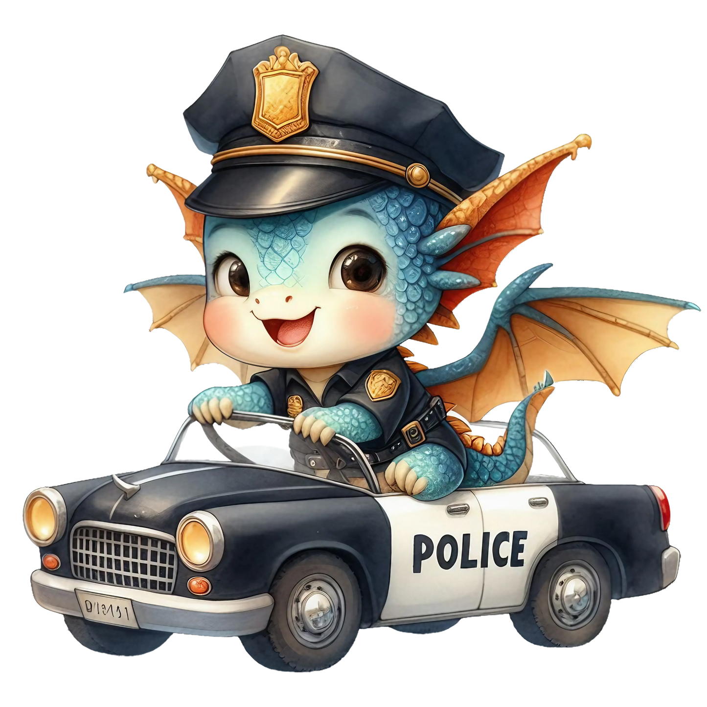 Bügelbild Drache Polizei #7 Fylou's Style