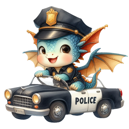 Bügelbild Drache Polizei #7 Fylou's Style