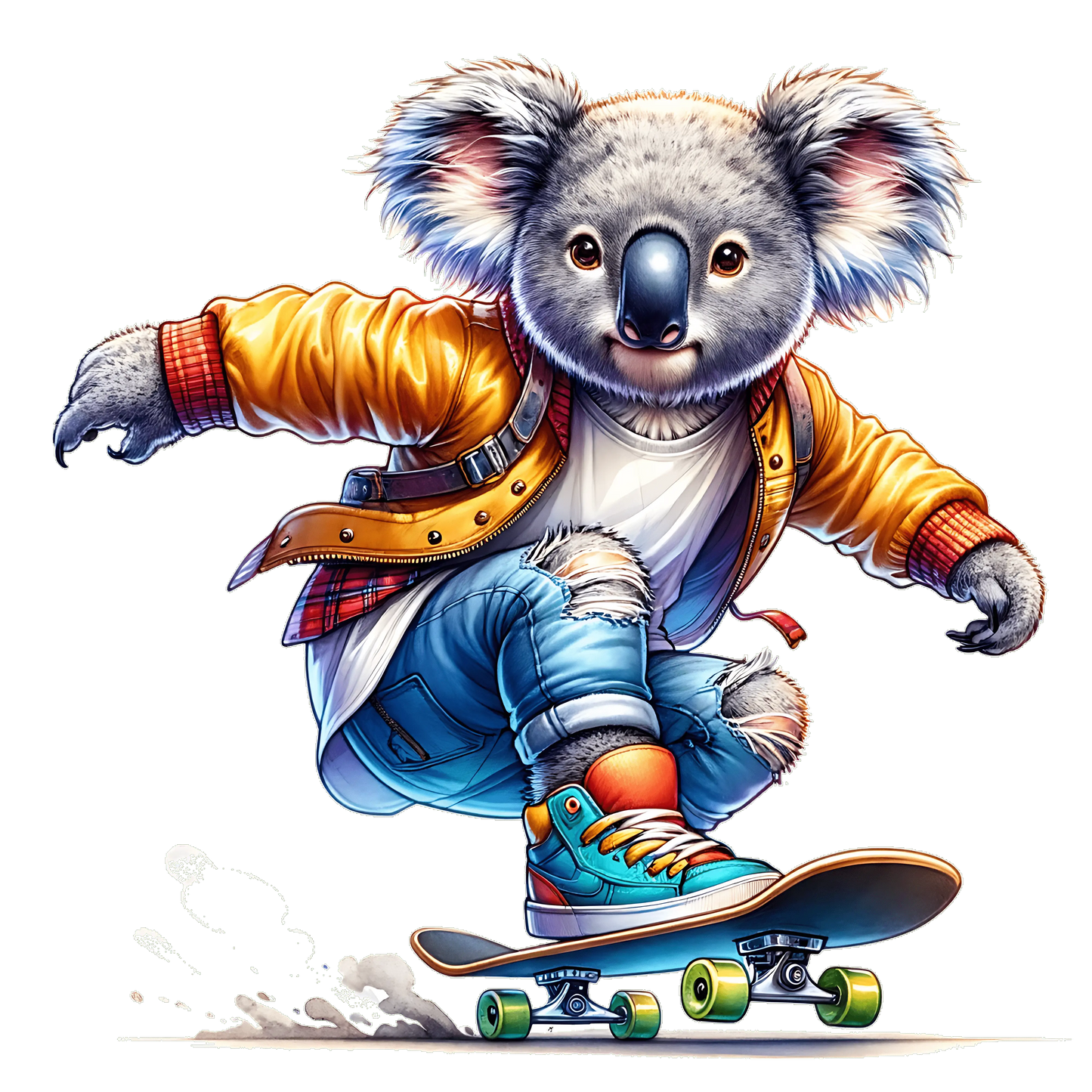 Bügelbild Skateboarder Koala #1 Fylou's Style