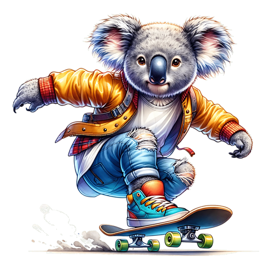 Bügelbild Skateboarder Koala #1 Fylou's Style