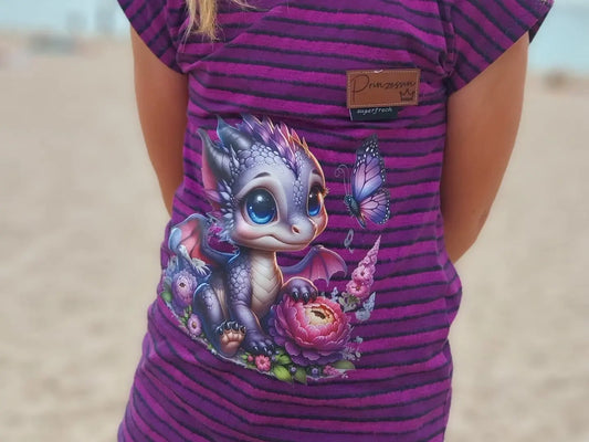 Bügelbild Drache mit Schmetterling #2 Fylou's Style