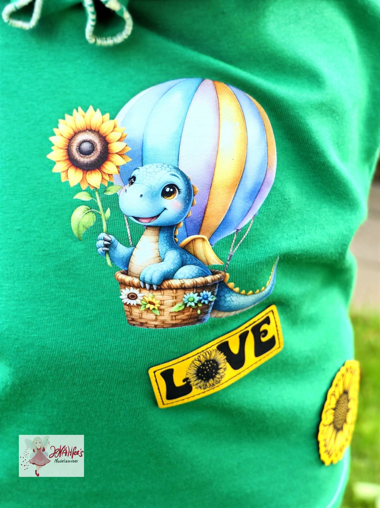 Bügelbild Sonnenblumen Dinosaurier #6 Fylou's Style