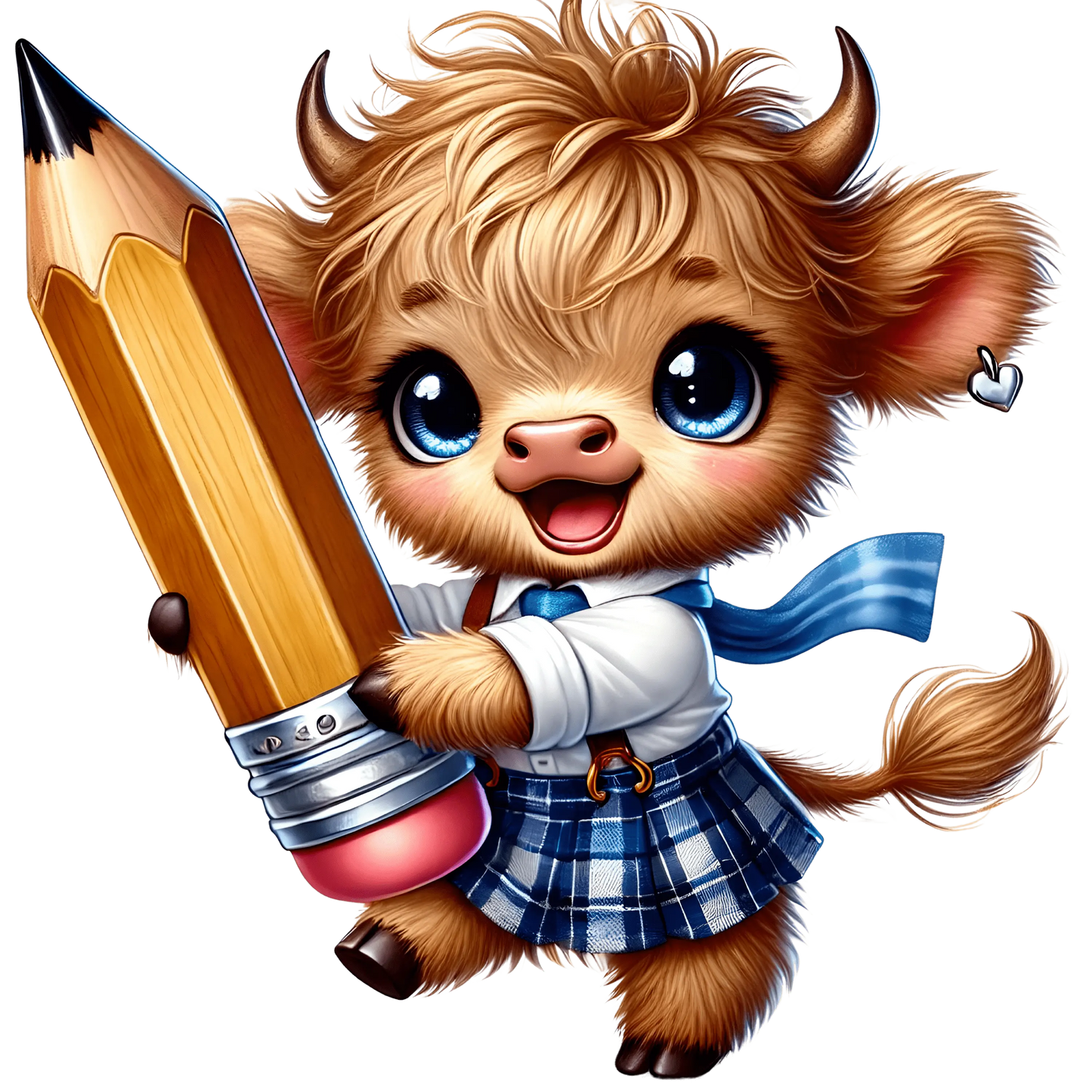 Bügelbild Highland Kuh geht zur Schule #18 Fylou's Style