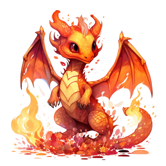Bügelbild Feuer Drache #4 Fylou's Style