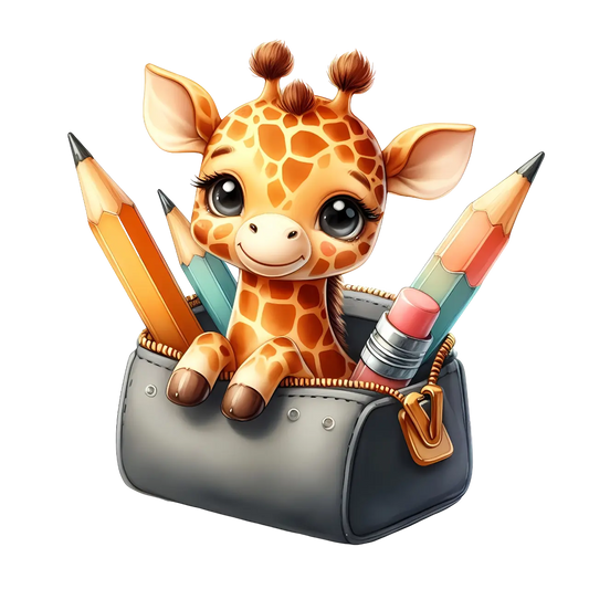 Bügelbild Giraffe in der Federmappe Fylou's Style