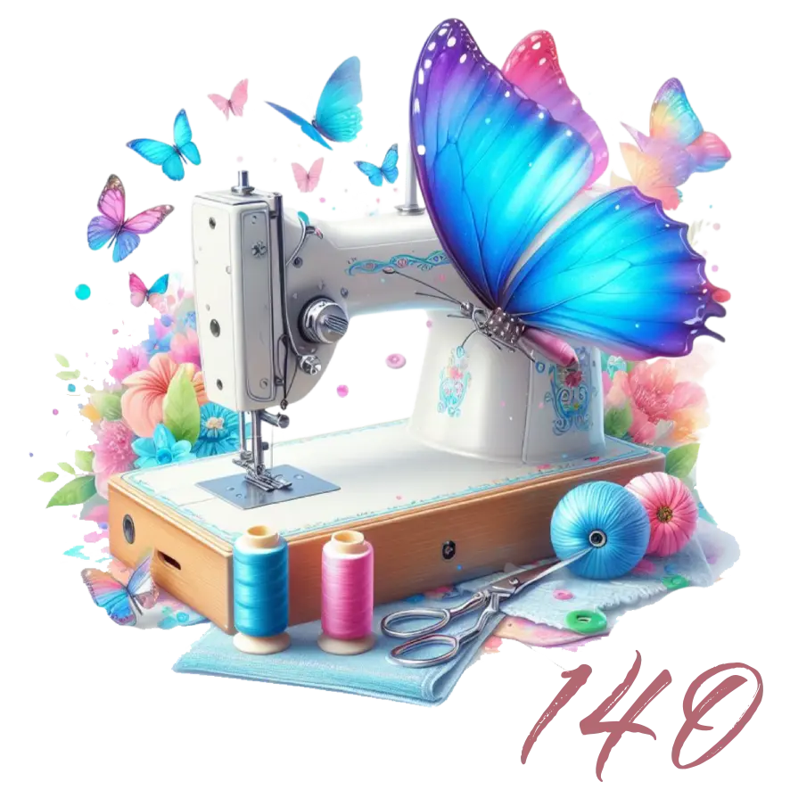 Bügelbild Größenlabel Nähmaschine #1 Fylou's Style