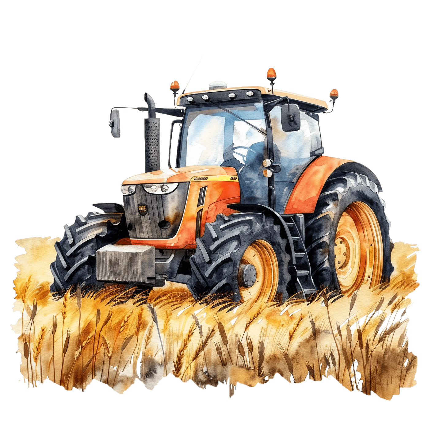 Bügelbild Watercorlor Farm Traktor #12 - Fylou's Style