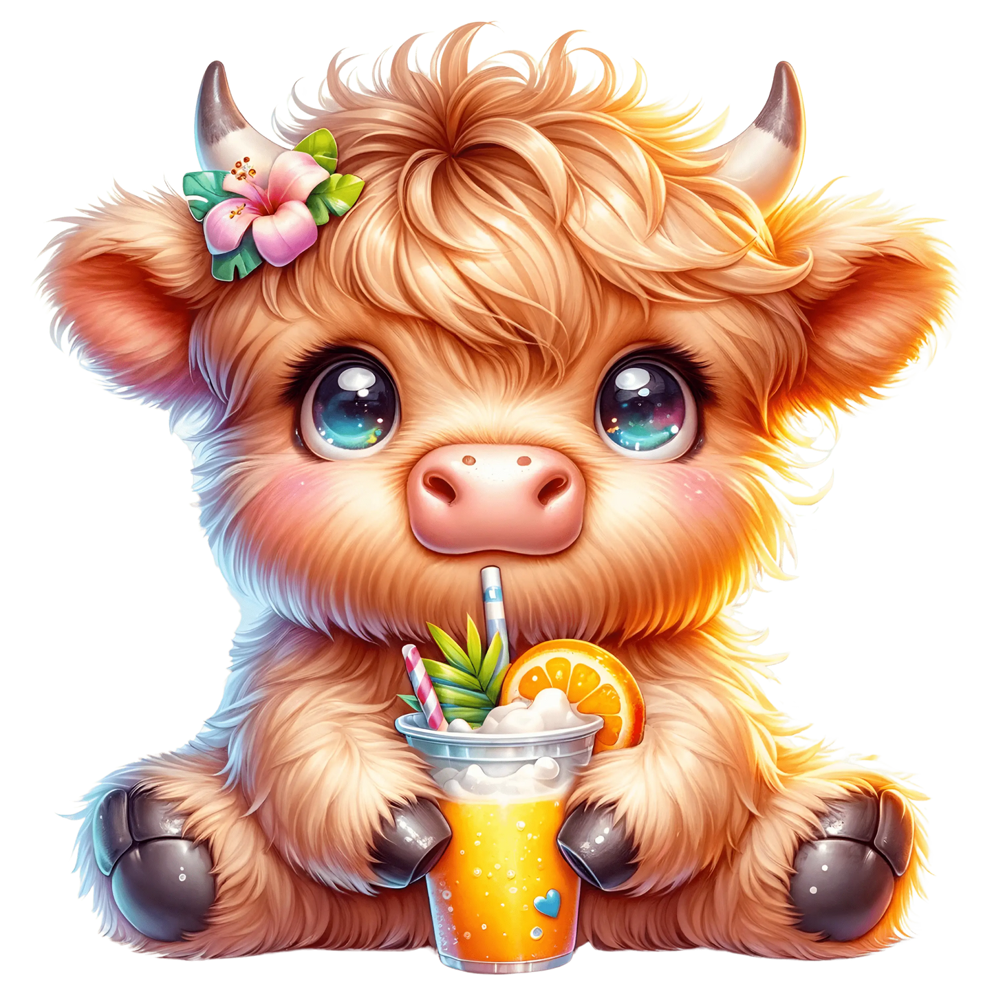 Bügelbild Summer Highland Kuh #5 Fylou's Style