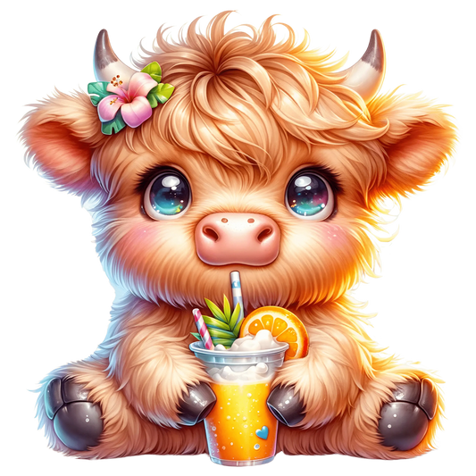 Bügelbild Summer Highland Kuh #5 Fylou's Style