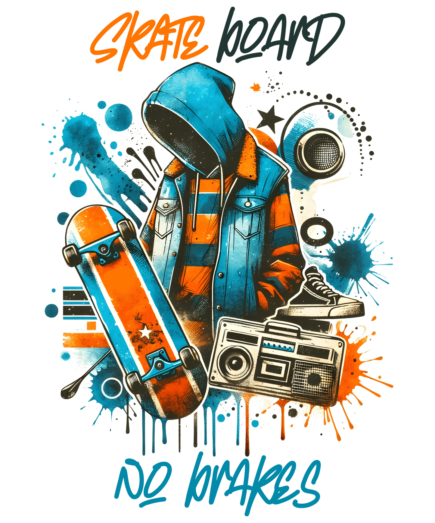 Bügelbild Skate no Brakes Fylou's Style