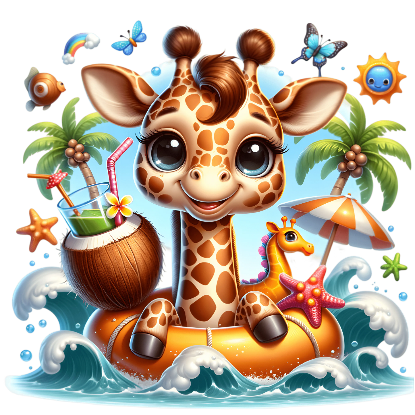 Bügelbild Sommer Giraffe Fylou's Style
