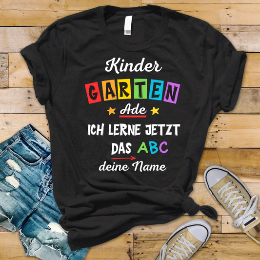 Bügelbild Abschluss Kindergarten verschiedene Farben / Personalisierung