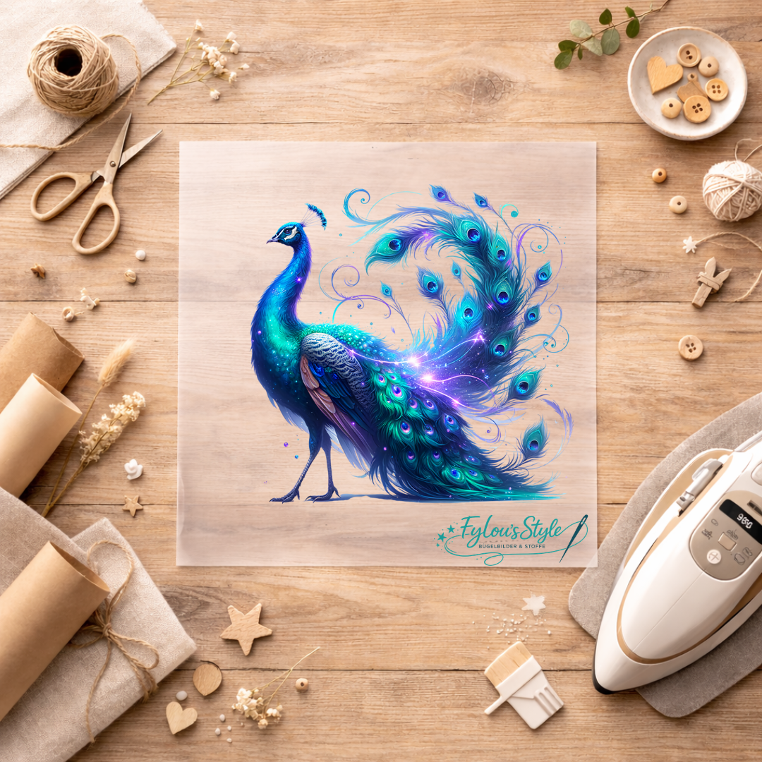 Bügelbild Magischer Pfau #2