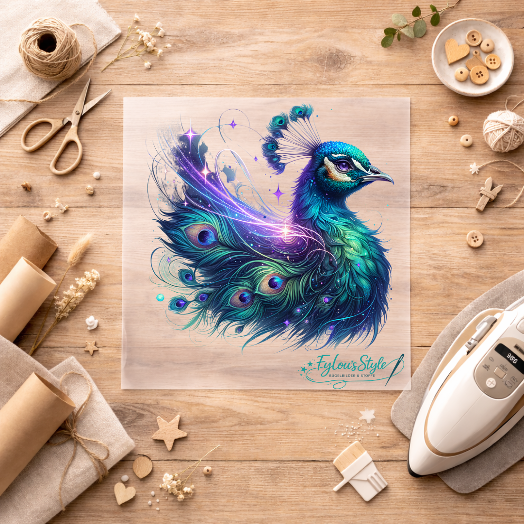Bügelbild Magischer Pfau #1