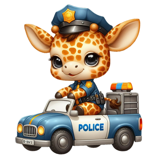 Bügelbild Giraffe Polizei #1 Fylou's Style