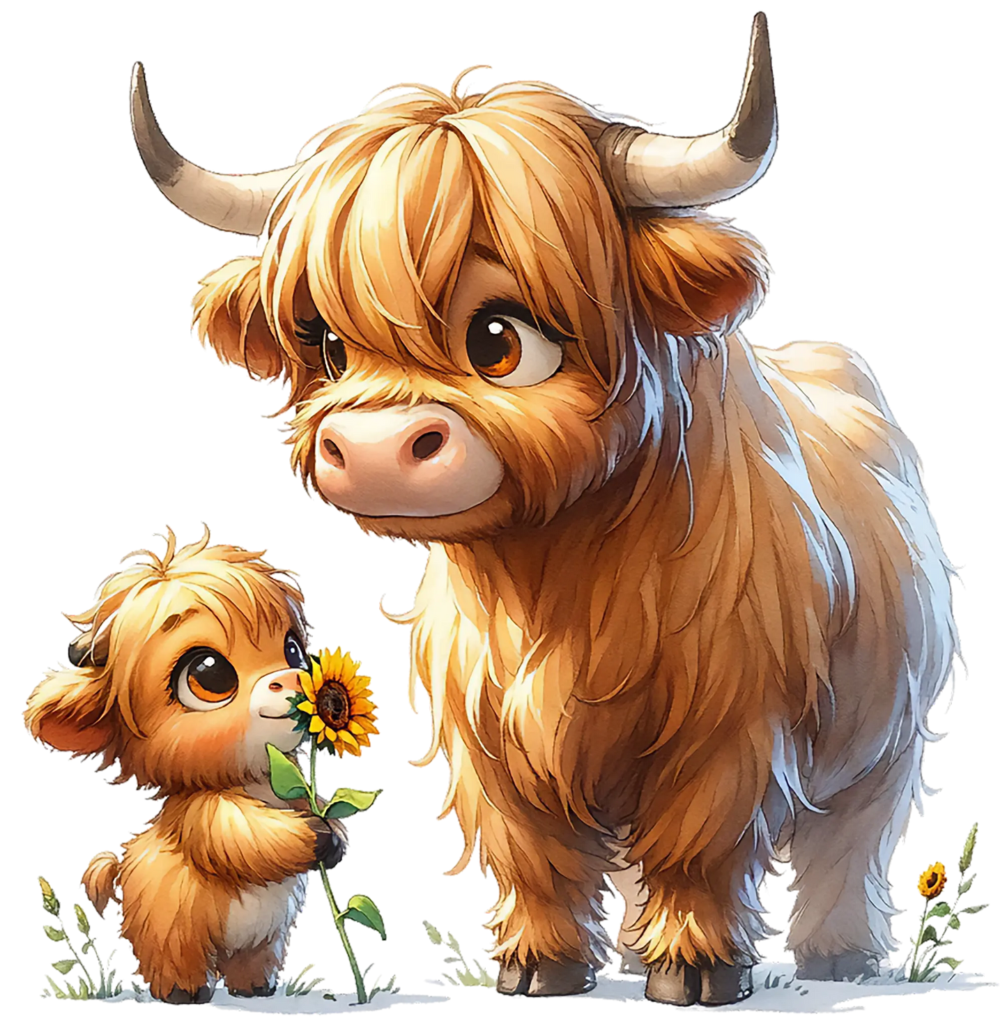 Bügelbild Highland Kuh mit Mama Fylou's Style