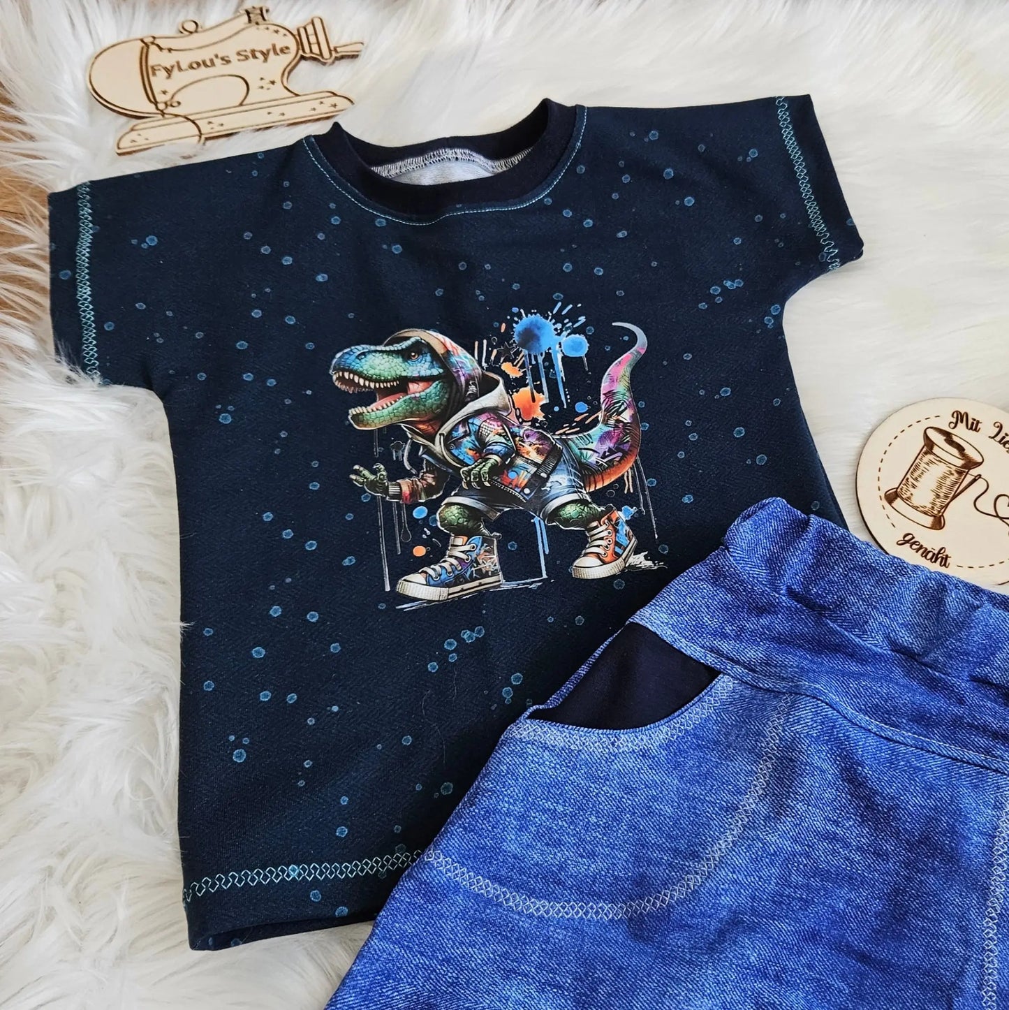 Bügelbild Streetwear Dinosauier Fylou's Style