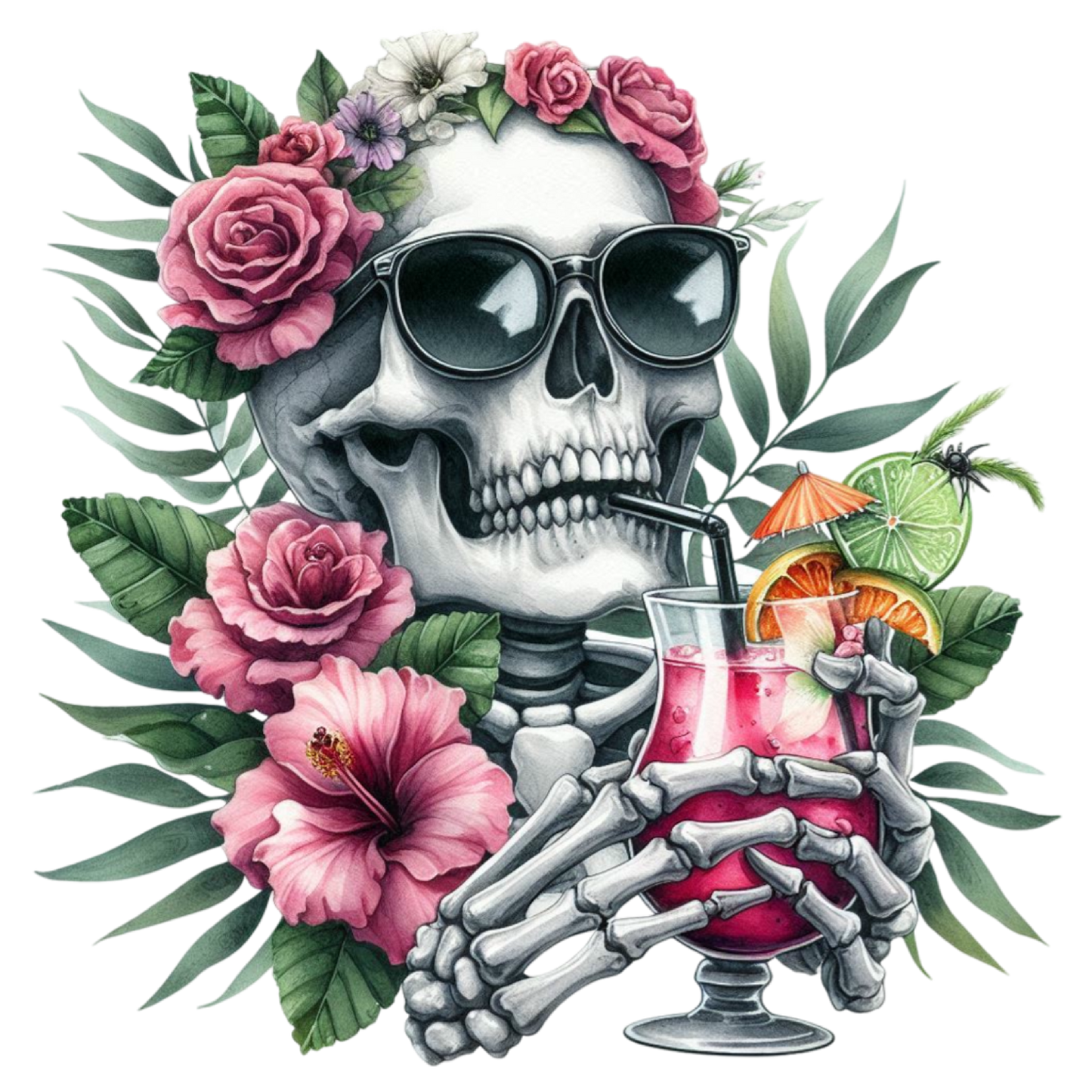 Bügelbild Summer Gothic Skull #20 Fylou's Style