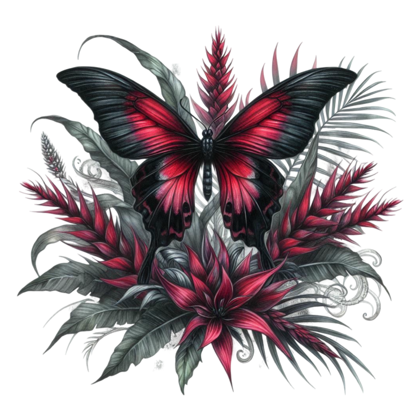 Bügelbild Gothic Sommer Schmetterling #20 Fylou's Style