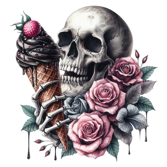 Bügelbild Summer Gothic Skull #3 Fylou's Style