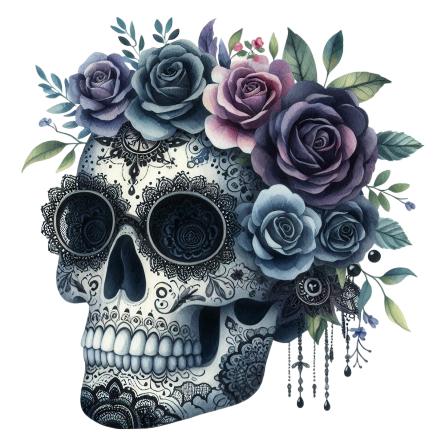 Bügelbild Summer Gothic Skull #6 Fylou's Style