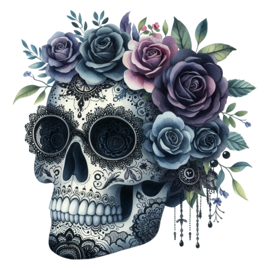 Bügelbild Summer Gothic Skull #6 Fylou's Style