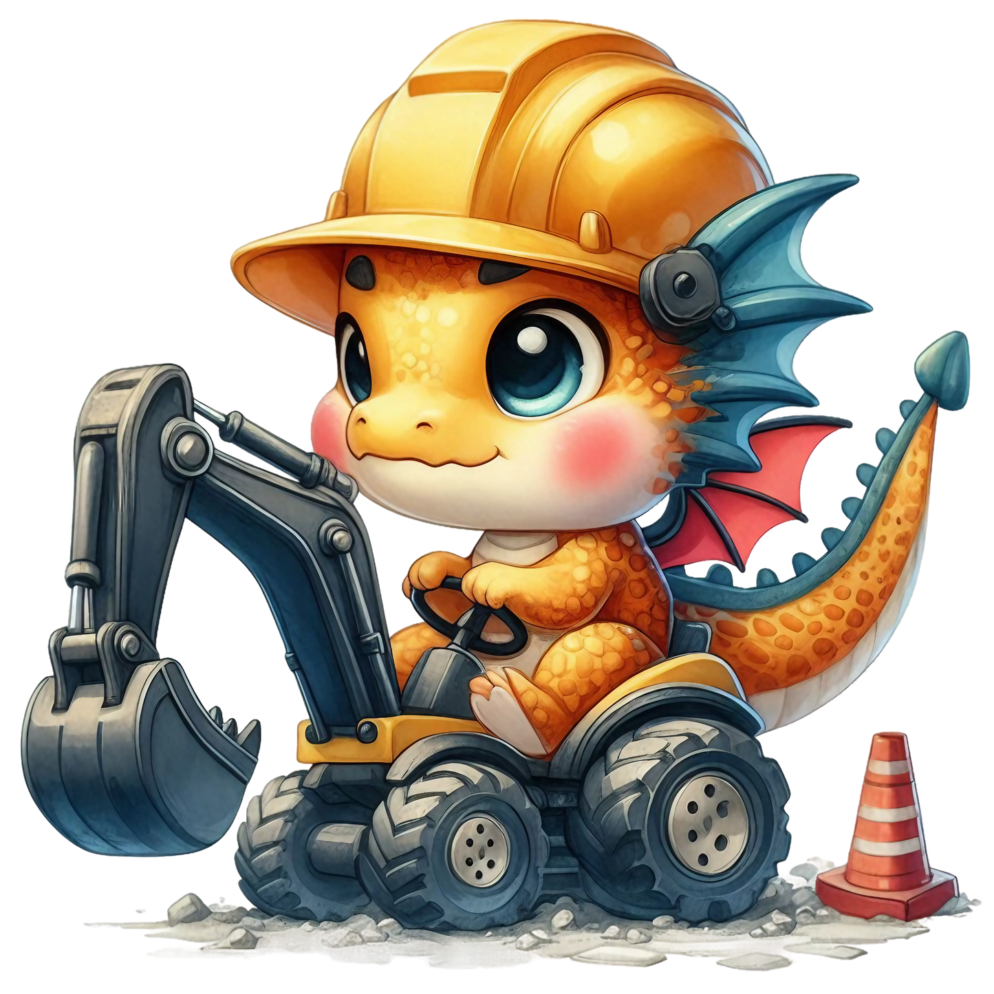 Bügelbild Drache mit Bagger #7 Fylou's Style