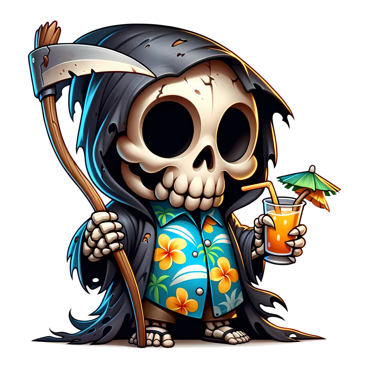 Bügelbild Grim Reaper im Urlaub #4 Fylou's Style