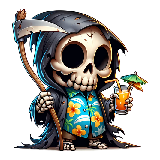 Bügelbild Grim Reaper im Urlaub #4 Fylou's Style
