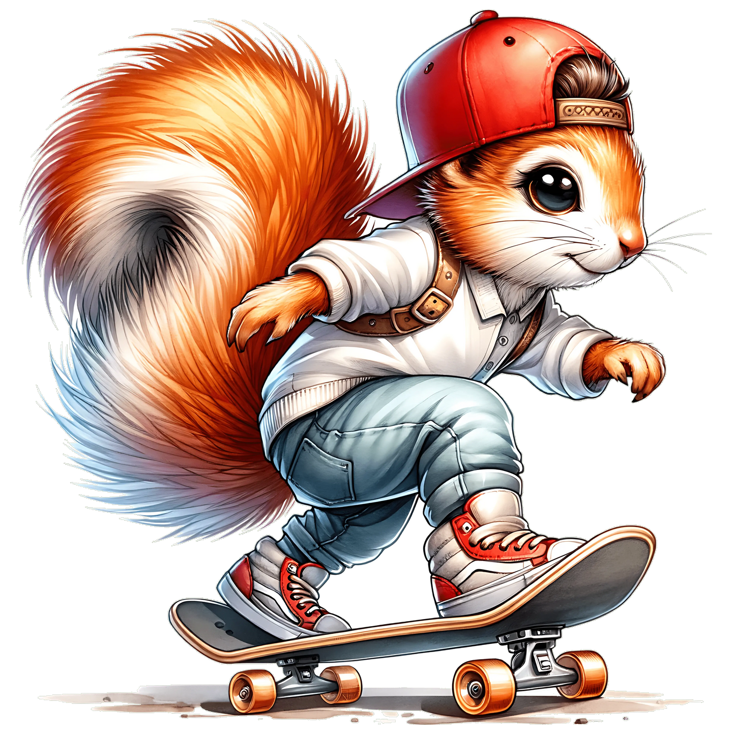 Bügelbild Skateboarder Eichhörnchen #1 Fylou's Style