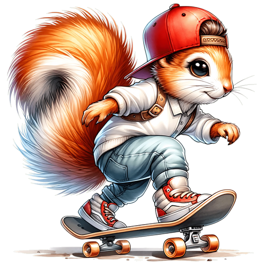 Bügelbild Skateboarder  Eichhörnchen #1 Fylou's Style