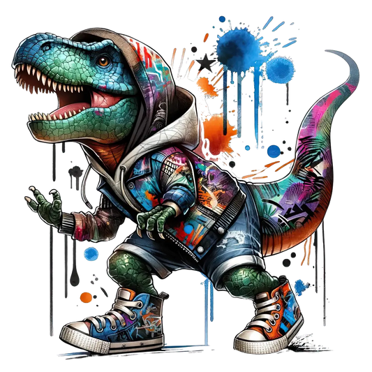 Bügelbild Streetwear Dinosauier Fylou's Style
