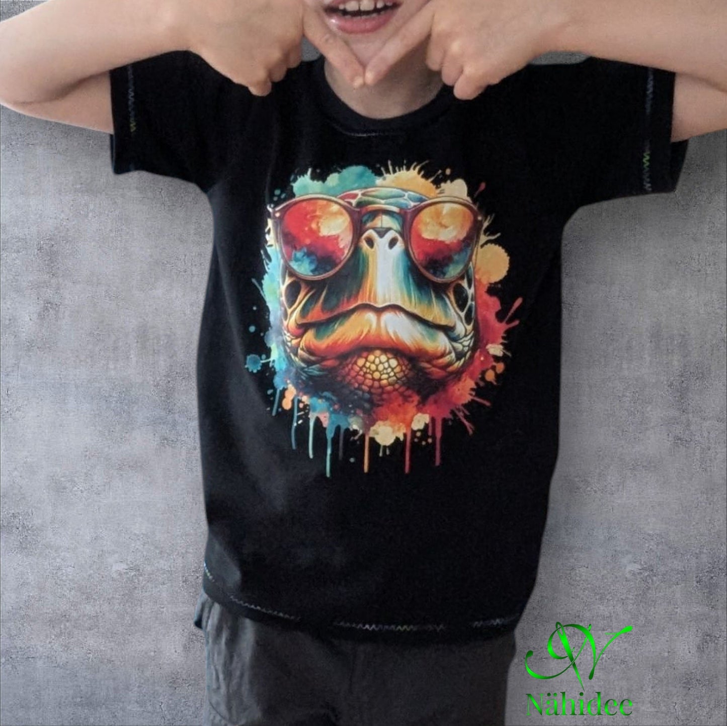 Bügelbild Schildkröte mit Sonnenbrille Fylou's Style