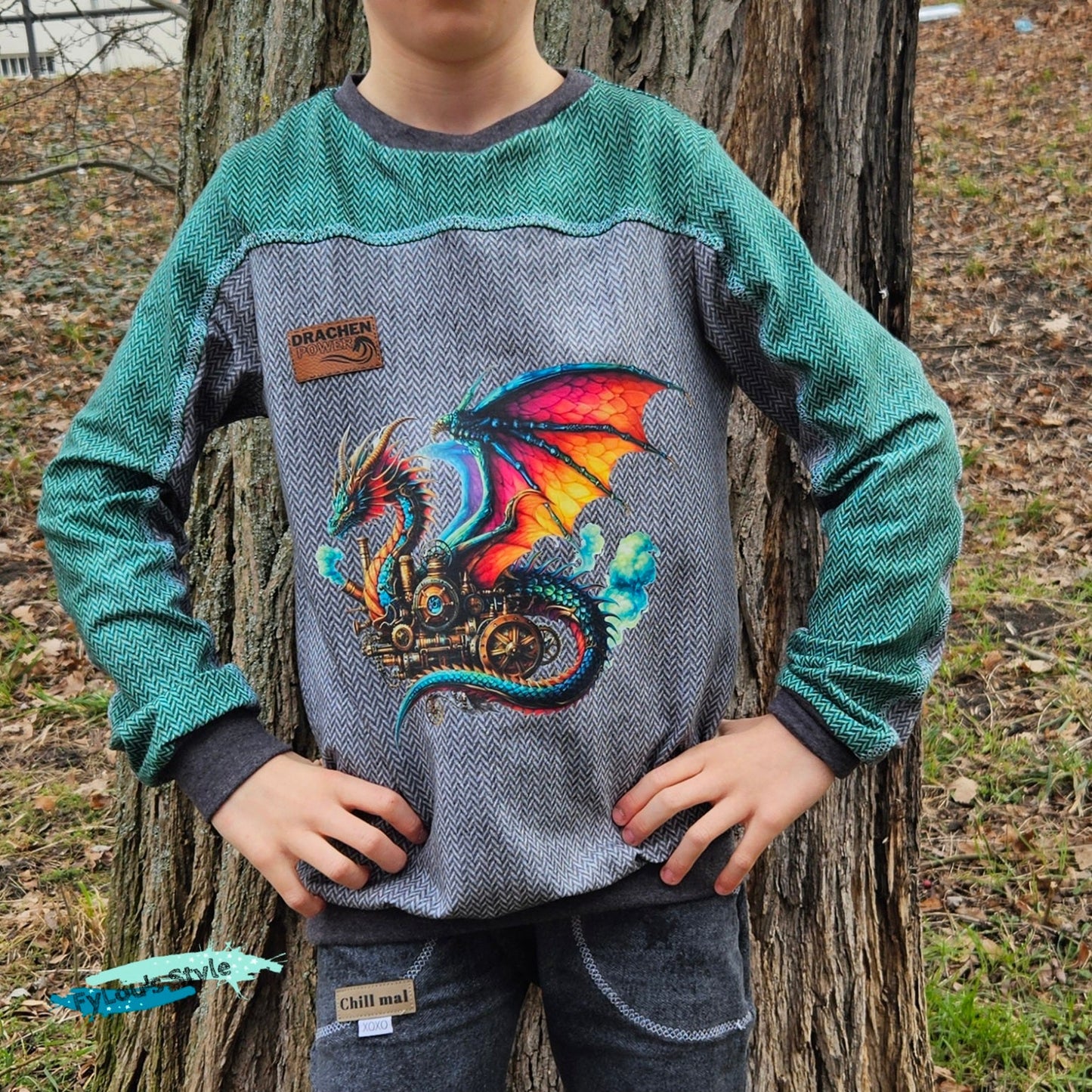 Bügelbild Steampunk Drache #2 Fylou's Style