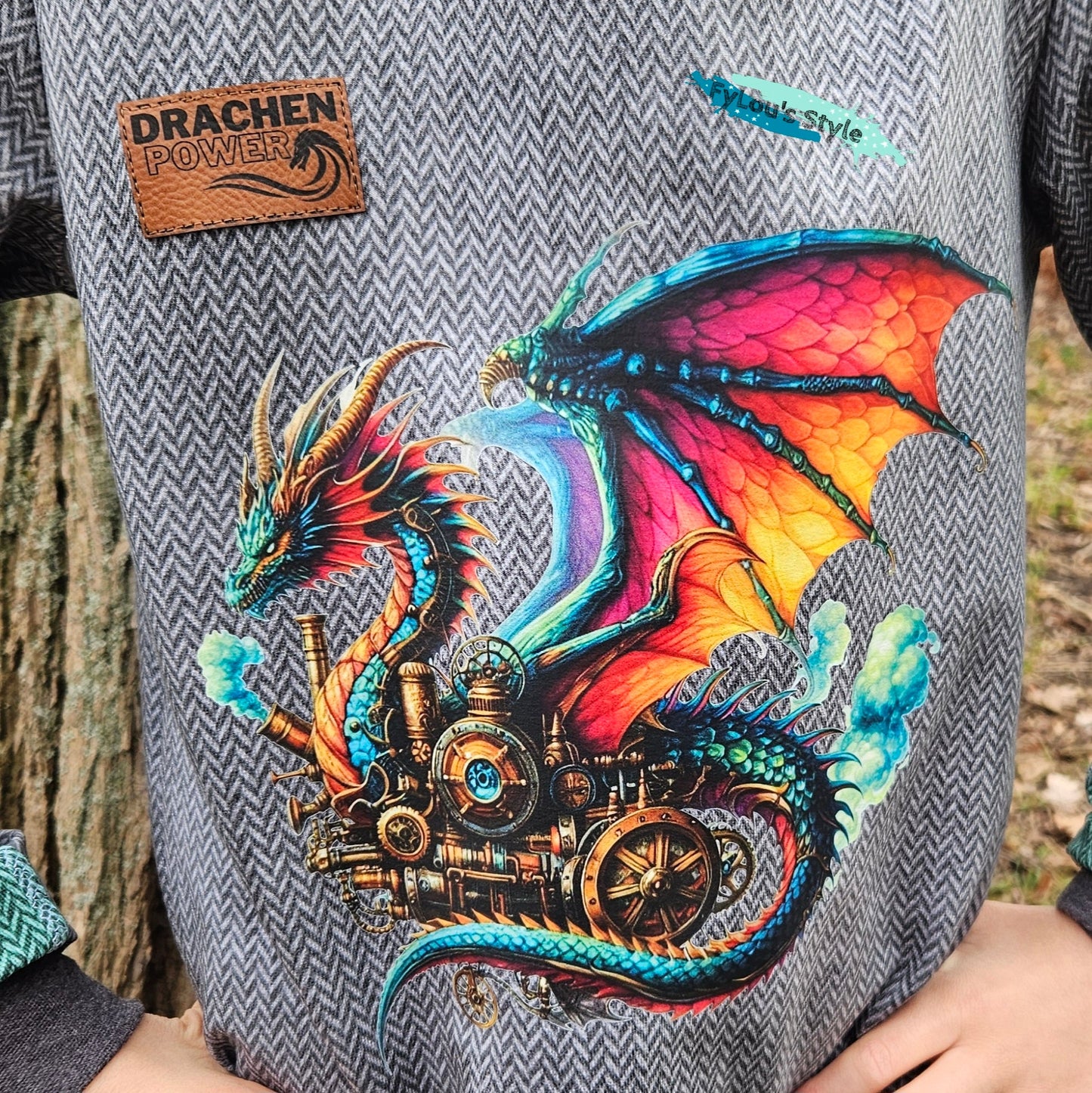 Bügelbild Steampunk Drache #2 Fylou's Style