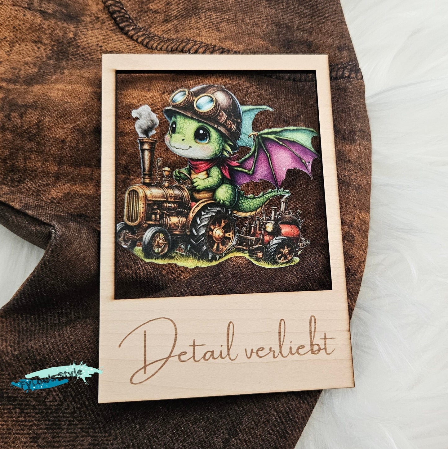 Bügelbild Steampunk Drache mit Traktor #1 Fylou's Style