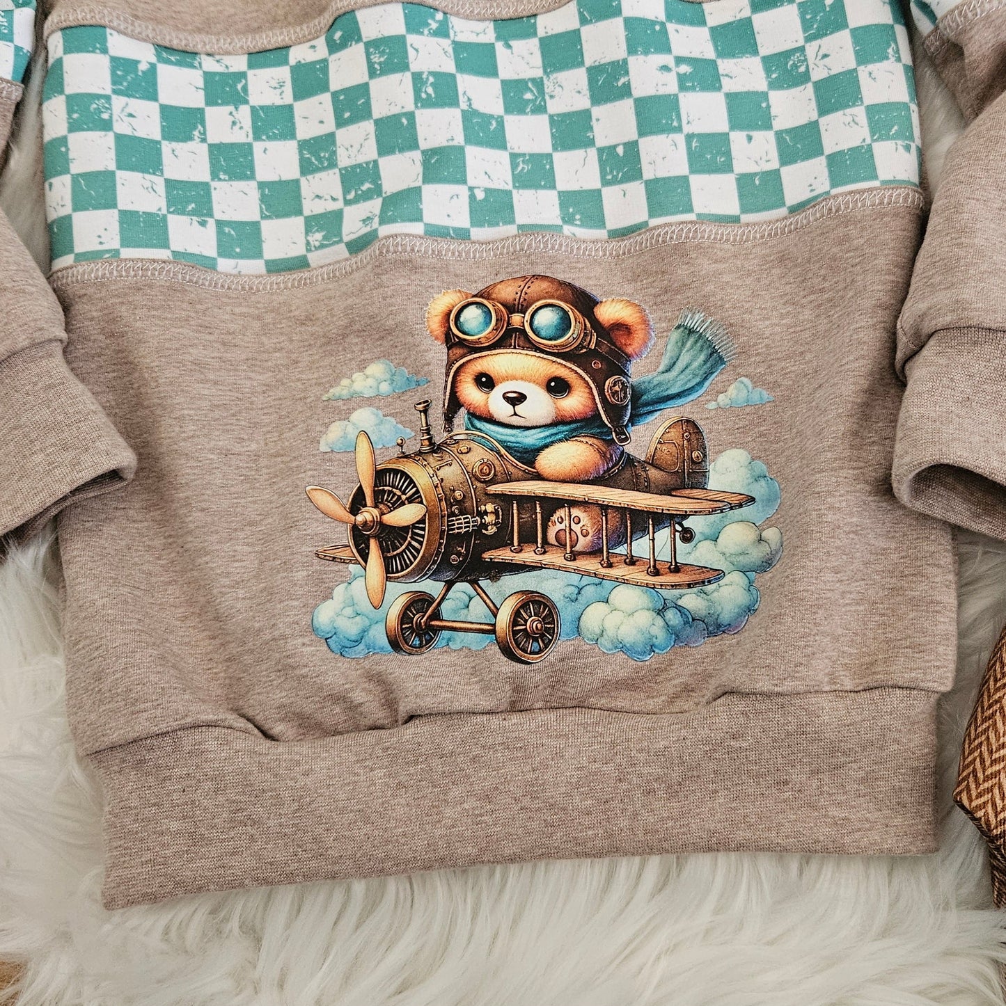 Bügelbild kleiner Steampunk Bär im Flieger #4 Fylou's Style