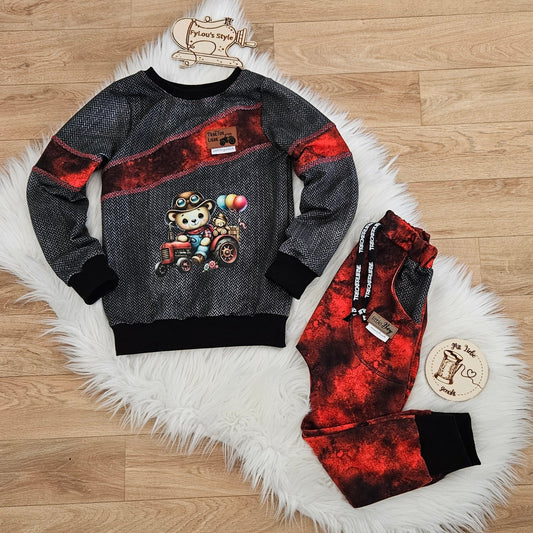 Bügelbild kleiner Steampunk Bär mit Traktor #1 Fylou's Style