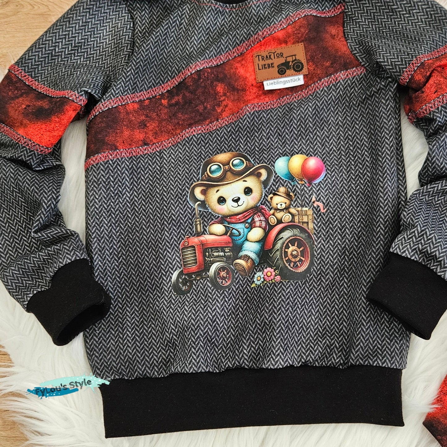 Bügelbild kleiner Steampunk Bär mit Traktor #1 Fylou's Style
