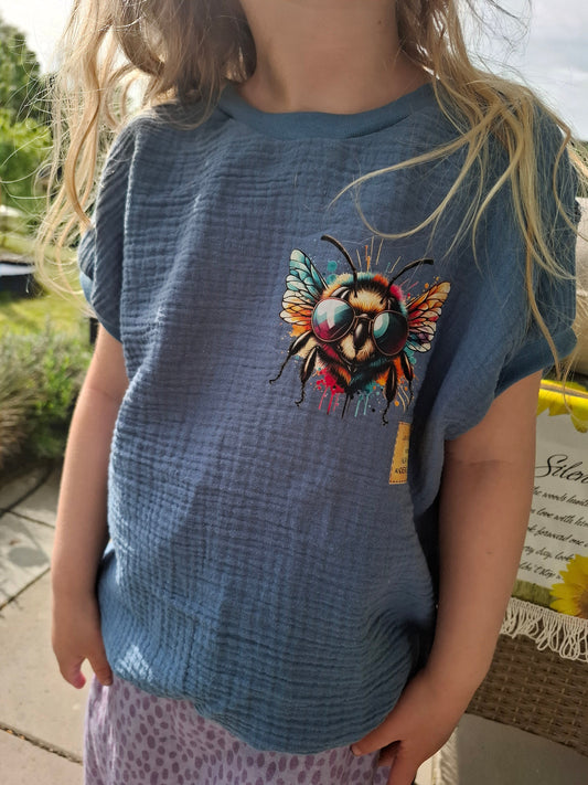 Bügelbild Biene mit Sonnenbrille Fylou's Style