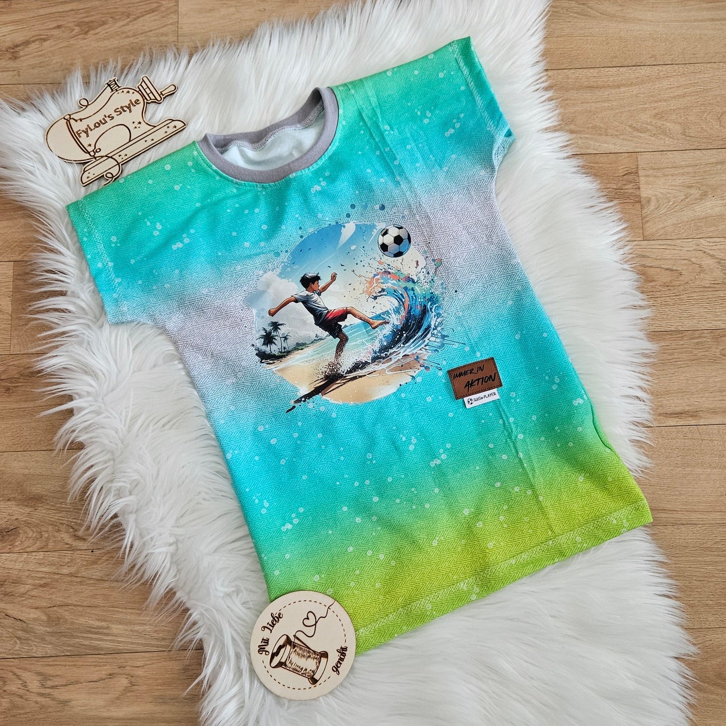 Bügelbild Fussball am Strand #2 Fylou's Style