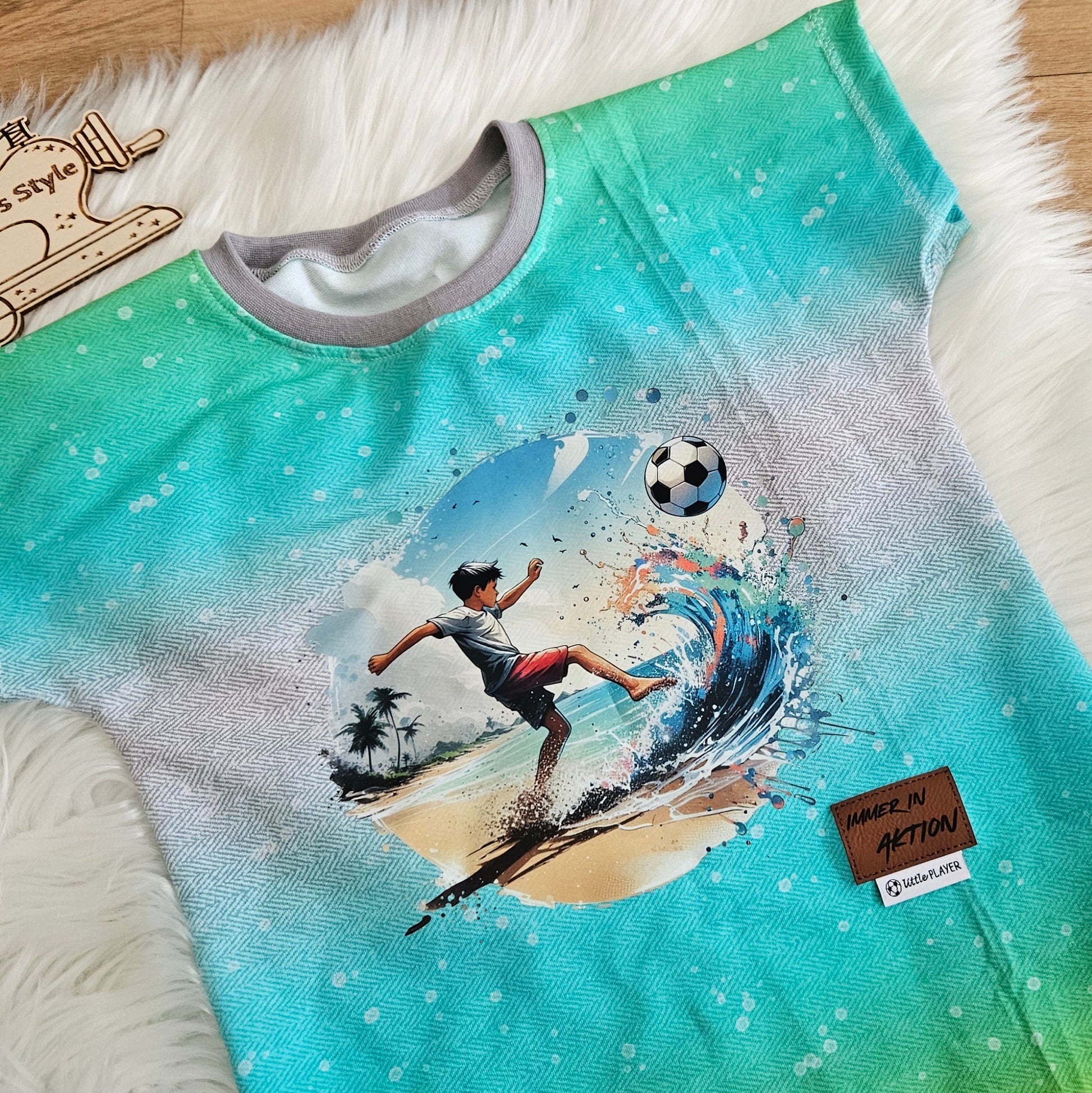 Bügelbild Fussball am Strand #2 Fylou's Style