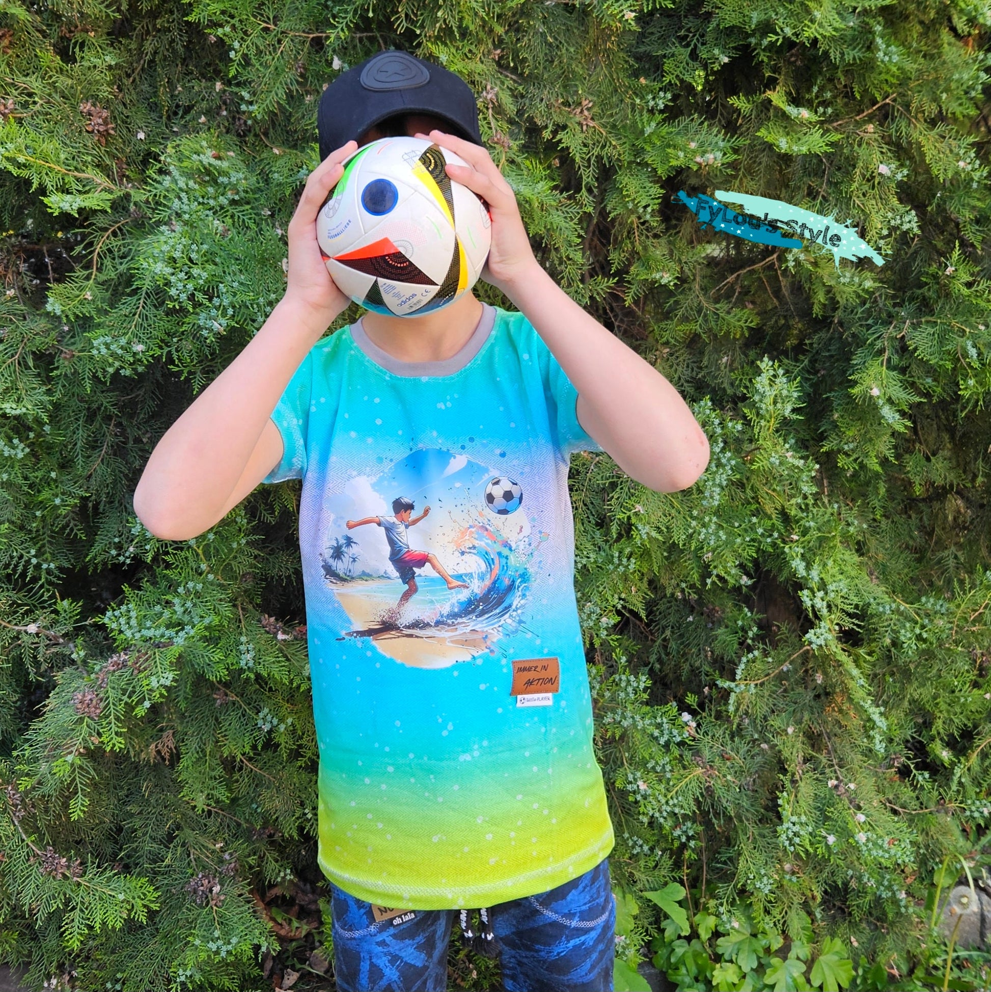 Bügelbild Fussball am Strand #2 Fylou's Style