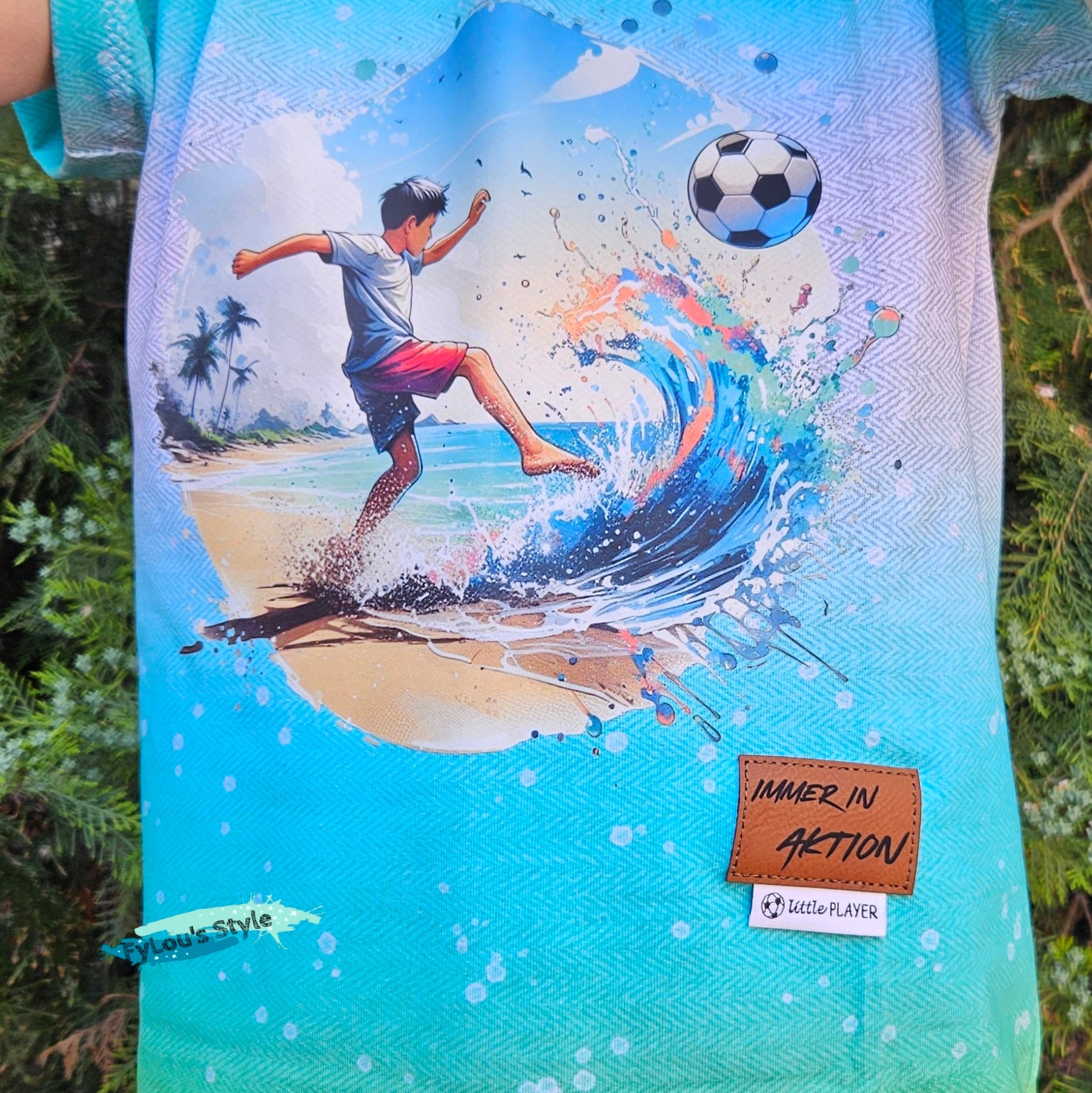 Bügelbild Fussball am Strand #2 Fylou's Style