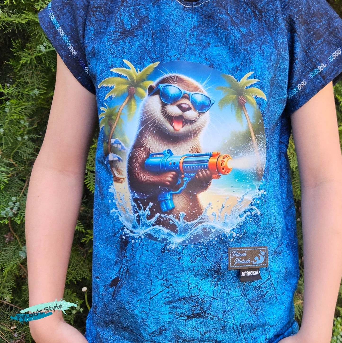 Bügelbild Otter mit Wasserspritzpistole #3 Fylou's Style