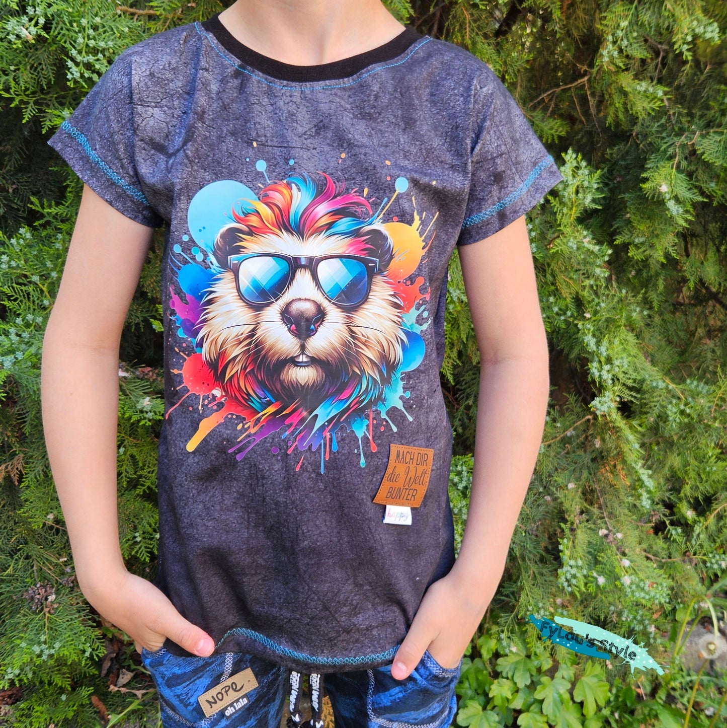 Bügelbild Biber mit Sonnenbrille Fylou's Style