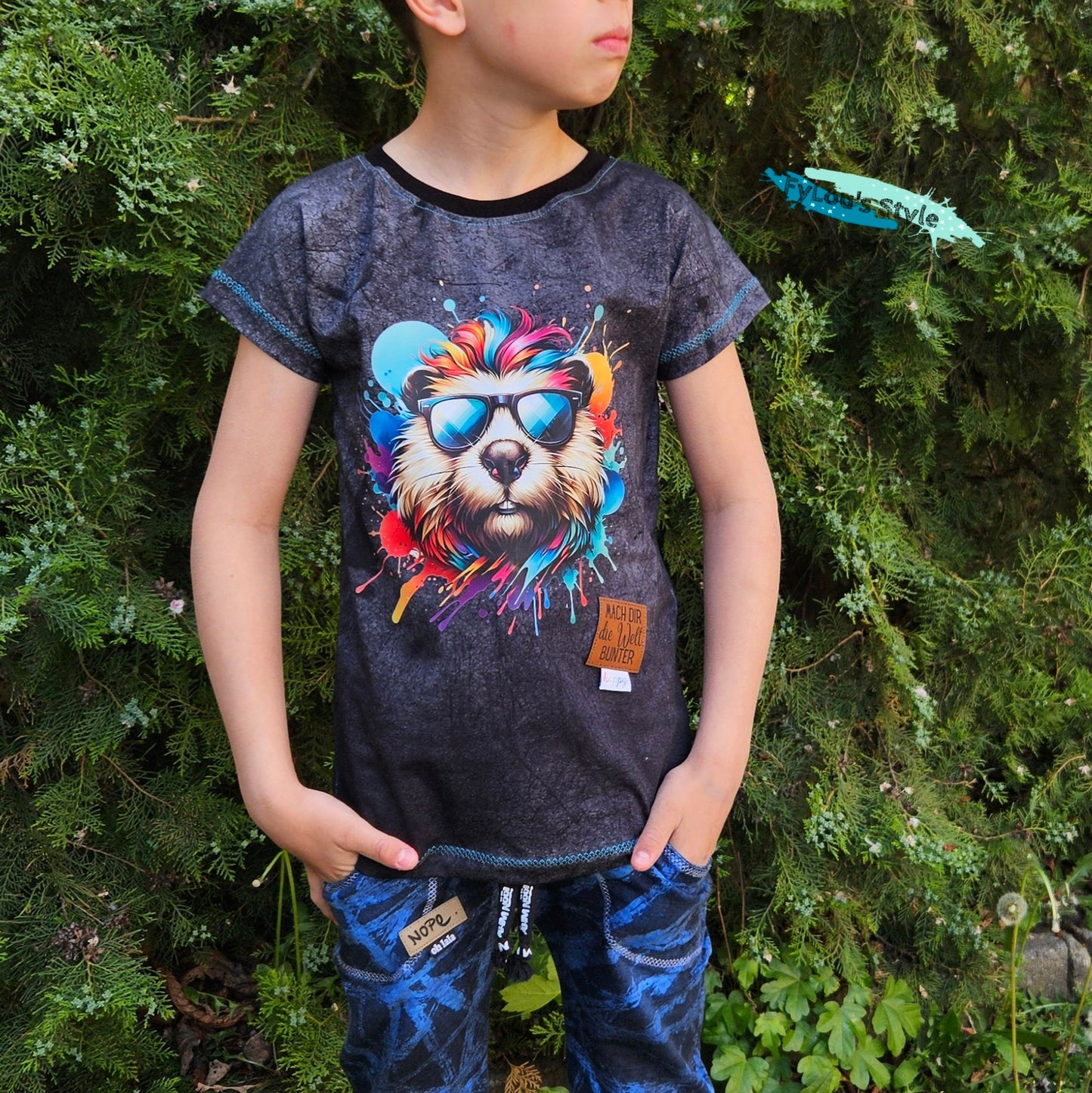 Bügelbild Biber mit Sonnenbrille Fylou's Style