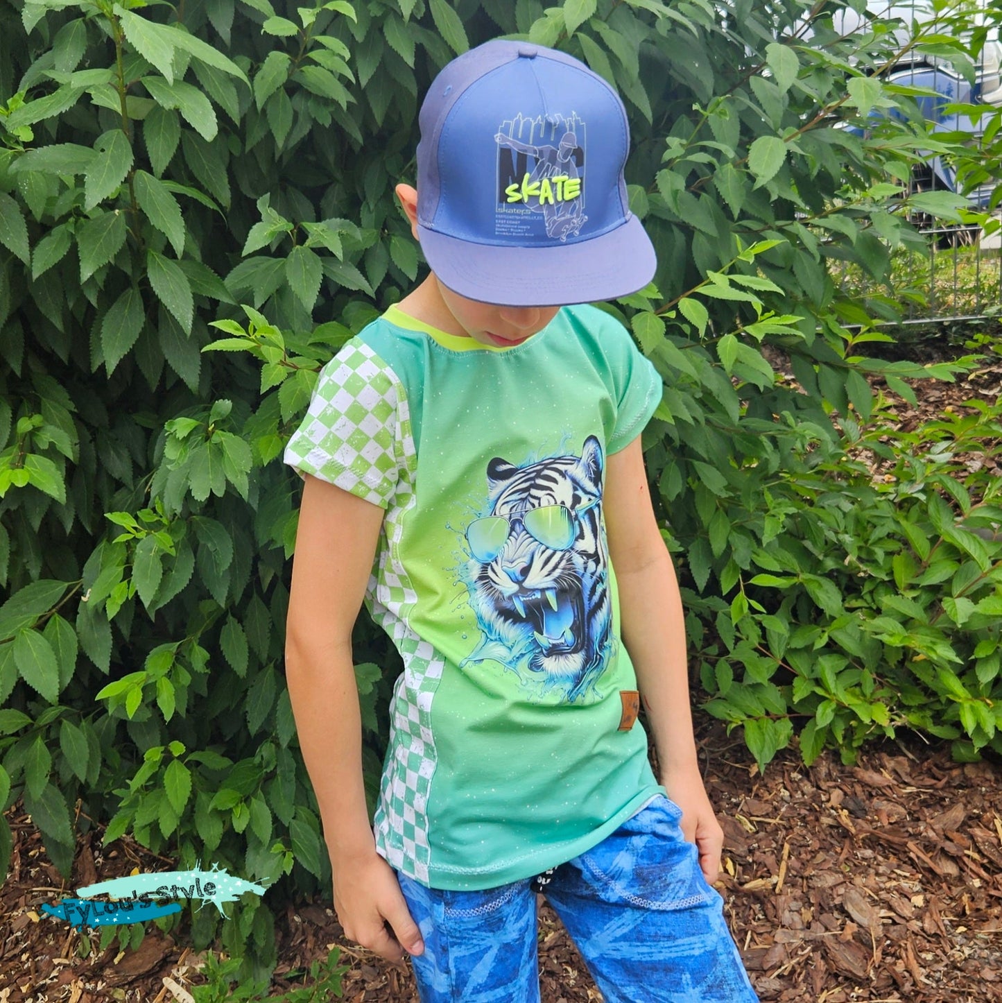 Bügelbild Tiger mit Sonnenbrille Splash #2 Fylou's Style