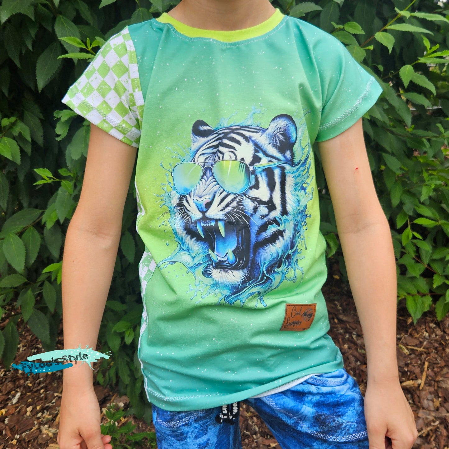 Bügelbild Tiger mit Sonnenbrille Splash #2 Fylou's Style