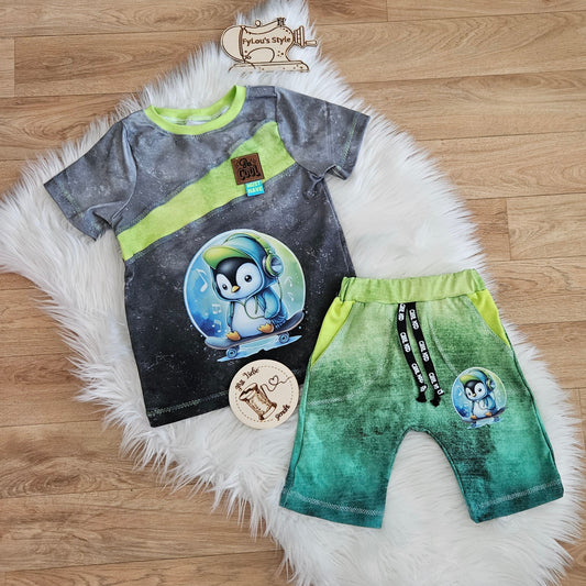 Bügelbild Colorful Cool Musik Pinguin Fylou's Style